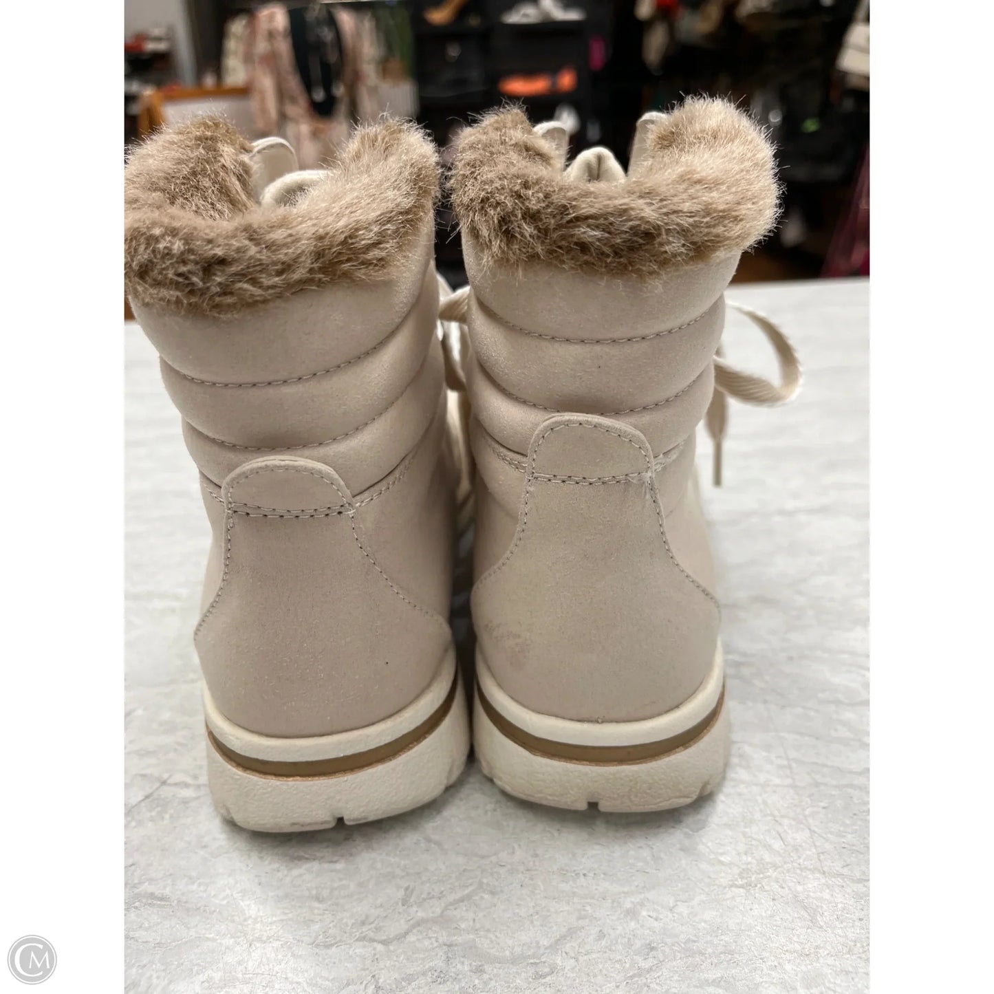 Boots Ankle Flats By White Mountain In Cream, Size: 7.5