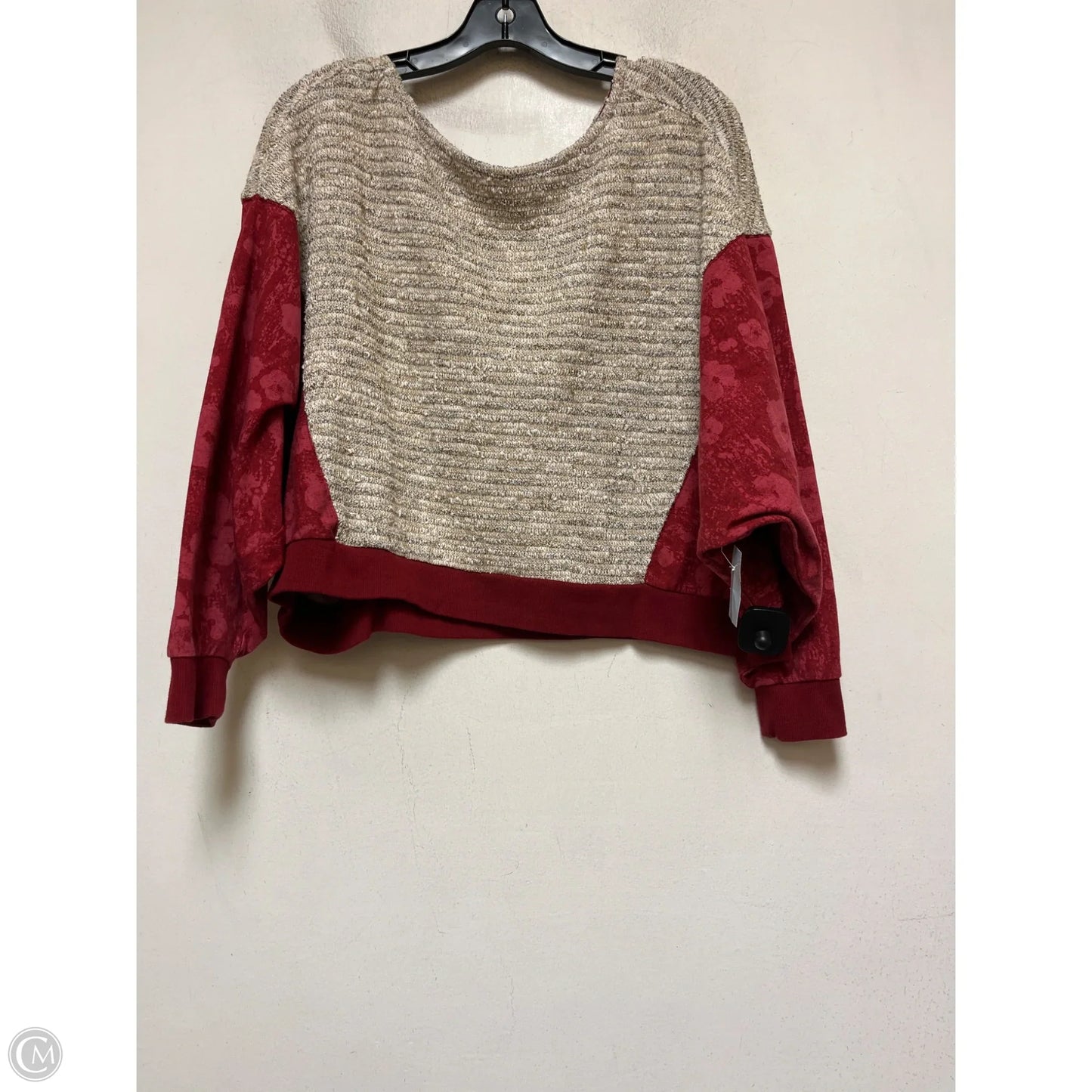 Top Long Sleeve By Saturday/sunday In Red & Tan, Size: S