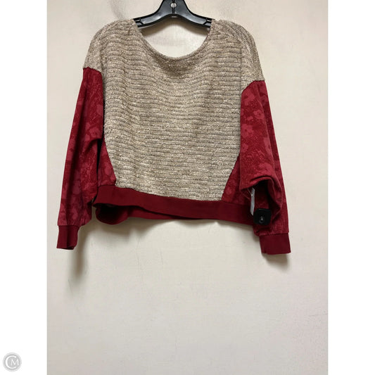 Top Long Sleeve By Saturday/sunday In Red & Tan, Size: S