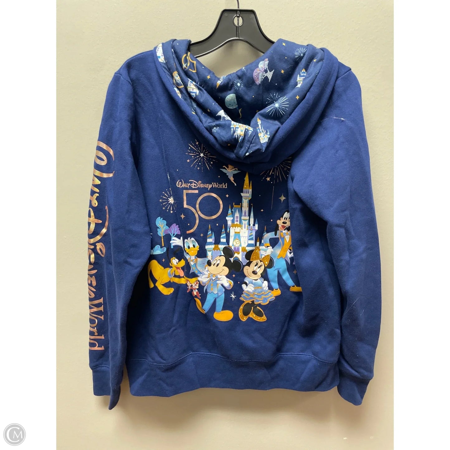 Sweatshirt Hoodie By Disney In Blue, Size: L