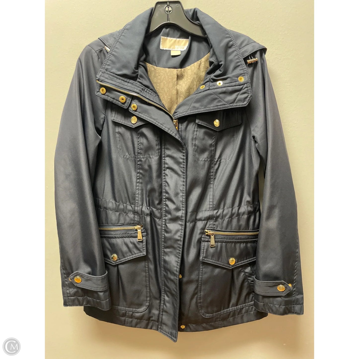 Coat Raincoat By Michael By Michael Kors In Navy, Size: S