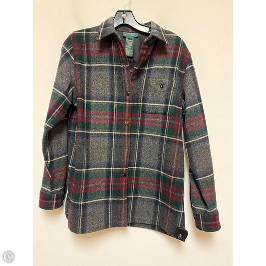 Jacket Shirt By Lauren By Ralph Lauren In Plaid Pattern, Size: S