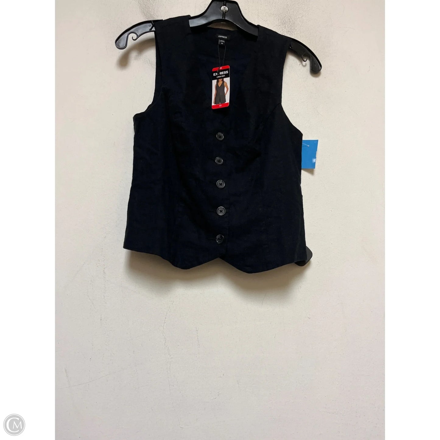 Vest Other By Express In Black, Size: Xs