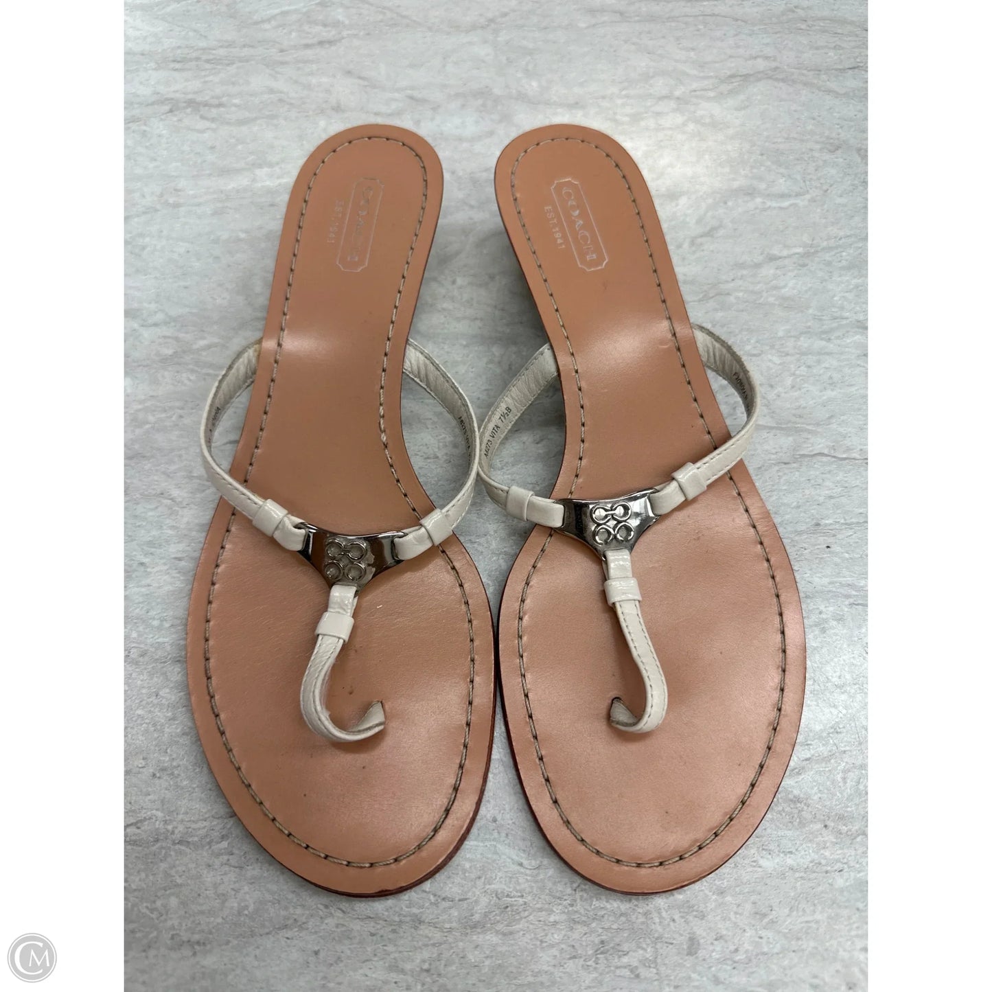 Sandals Designer By Coach In Cream, Size: 7.5