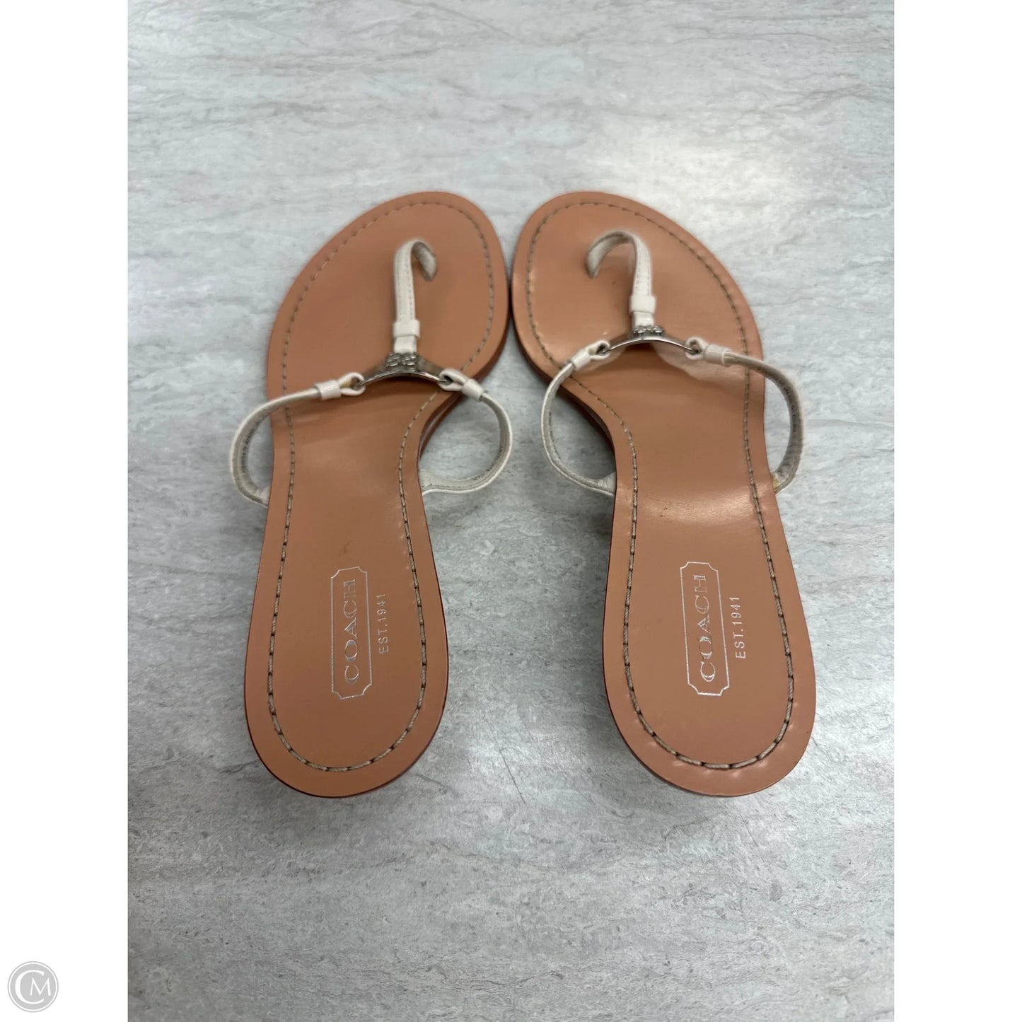 Sandals Designer By Coach In Cream, Size: 7.5