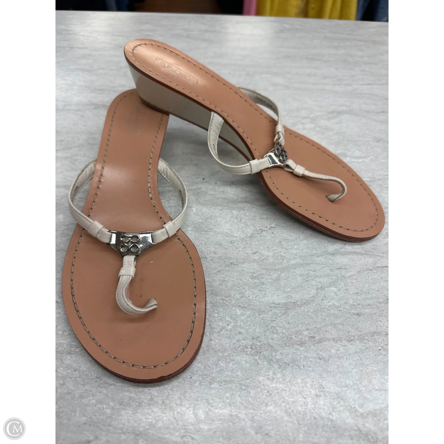 Sandals Designer By Coach In Cream, Size: 7.5