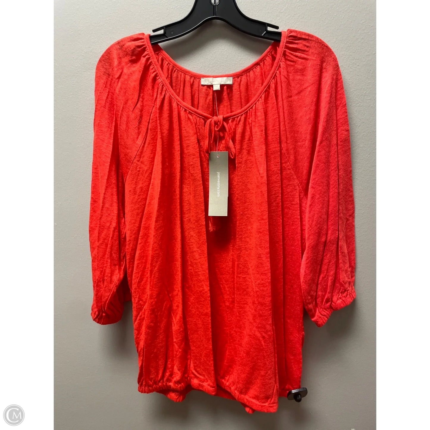 Top Short Sleeve By Joan Vass In Orange, Size: L