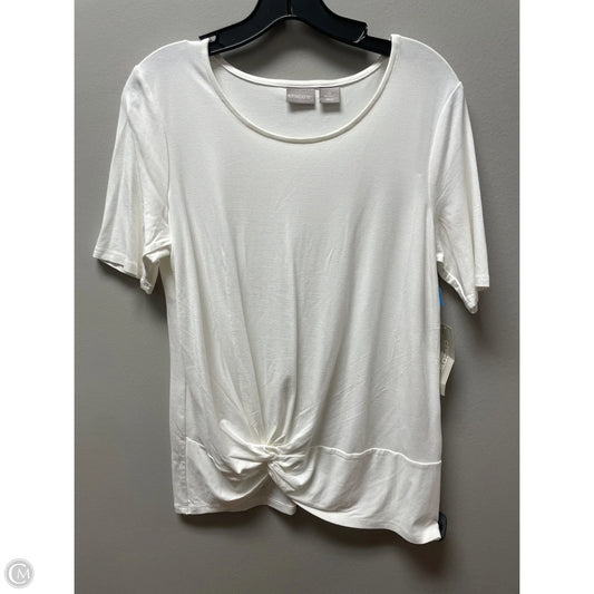 Top Short Sleeve Basic By Chicos In Cream, Size: S