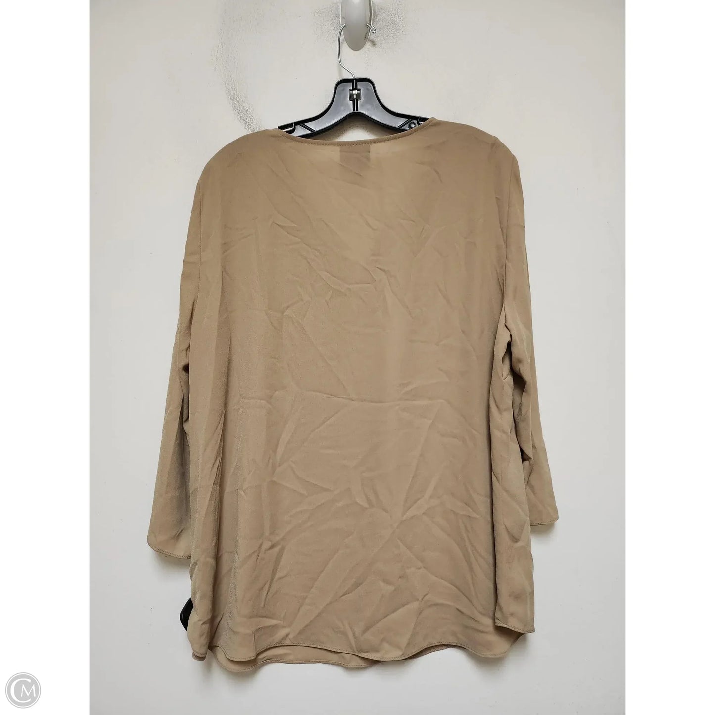 Top Short Sleeve By Jm Collections In Tan, Size: Xl