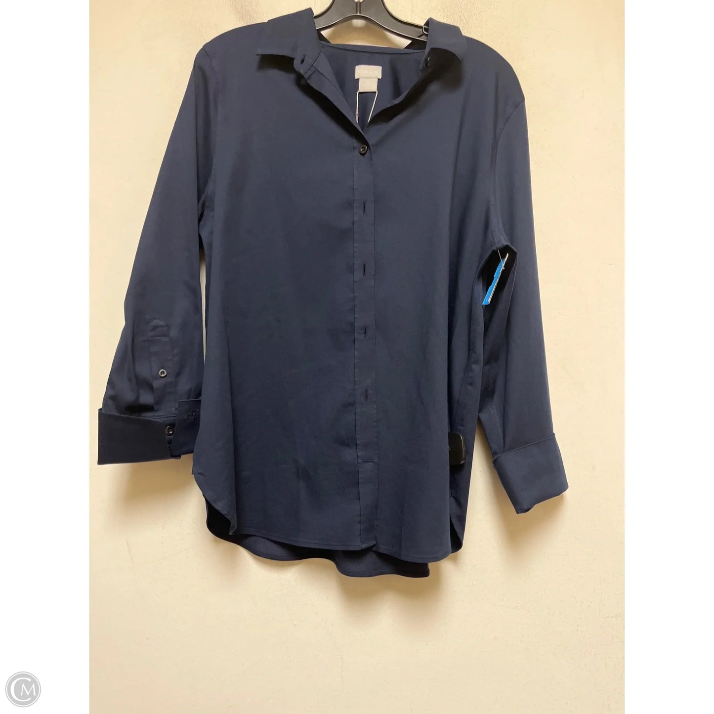 Top Long Sleeve By Chicos In Navy, Size: L