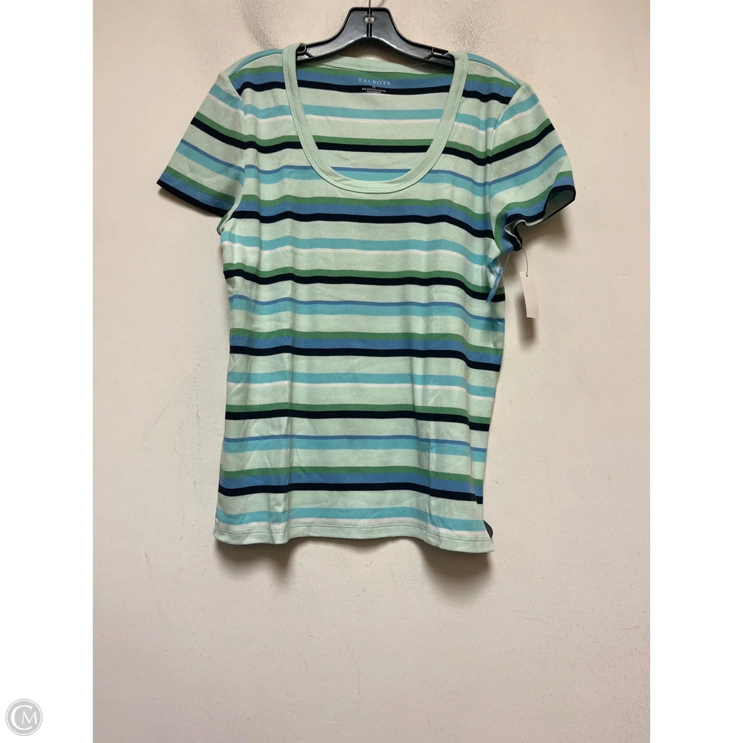 Top Short Sleeve Basic By Talbots In Blue & Green, Size: Xl
