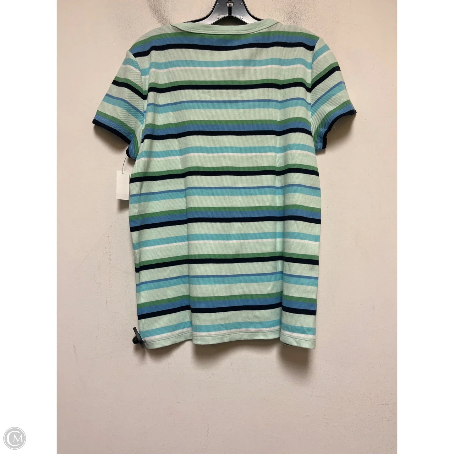 Top Short Sleeve Basic By Talbots In Blue & Green, Size: Xl