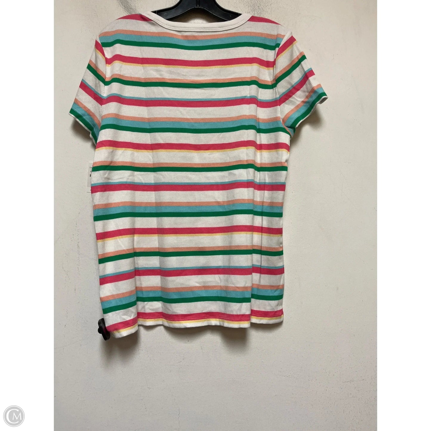 Top Short Sleeve Basic By Talbots In Green & Pink, Size: Xl