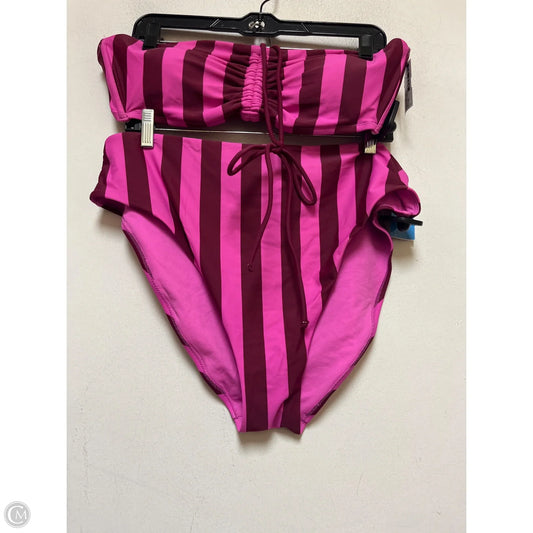 Swimsuit 2pc By Shade & Shore In Striped Pattern, Size: Xl