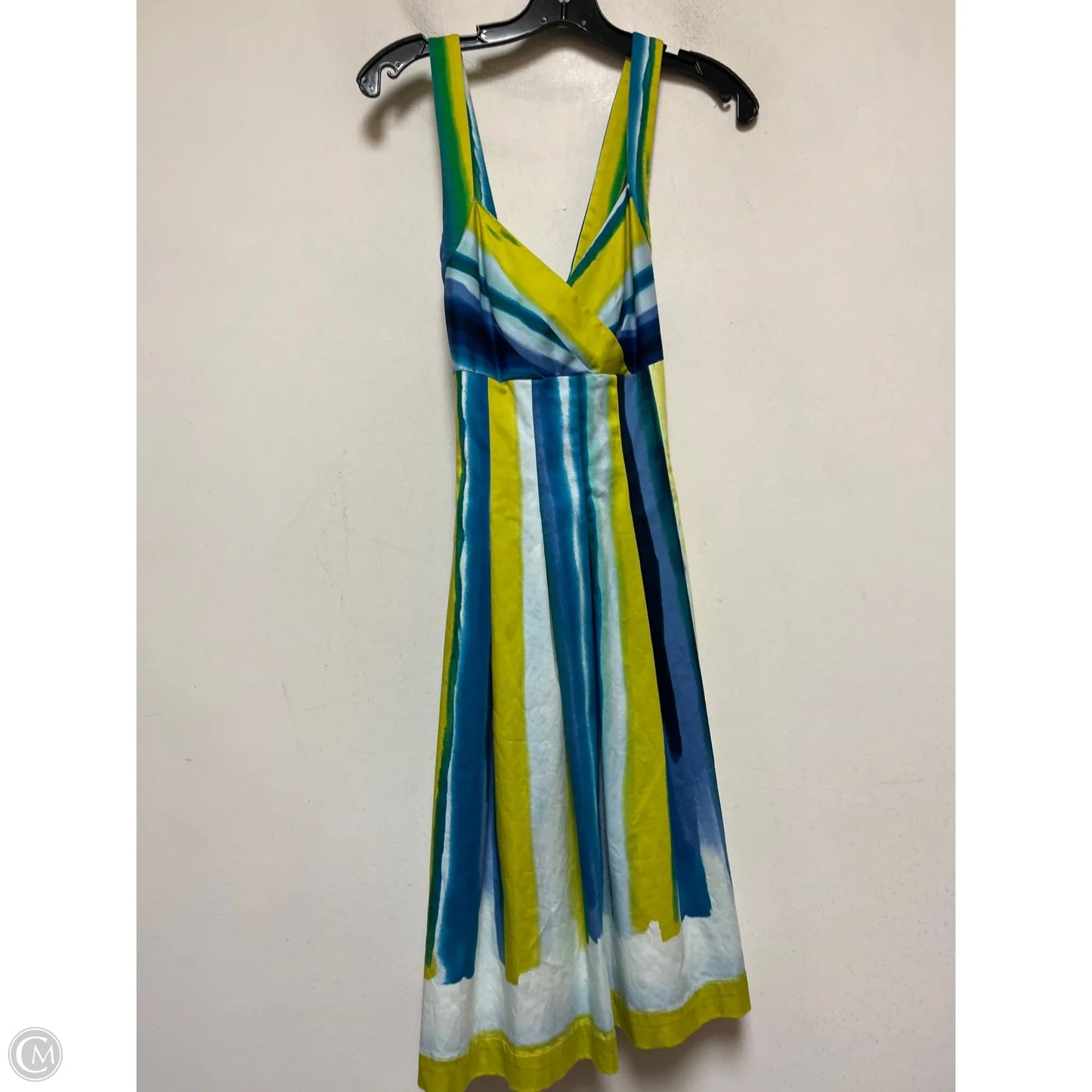 Dress Casual Short By Calvin Klein In Blue & Green, Size: S