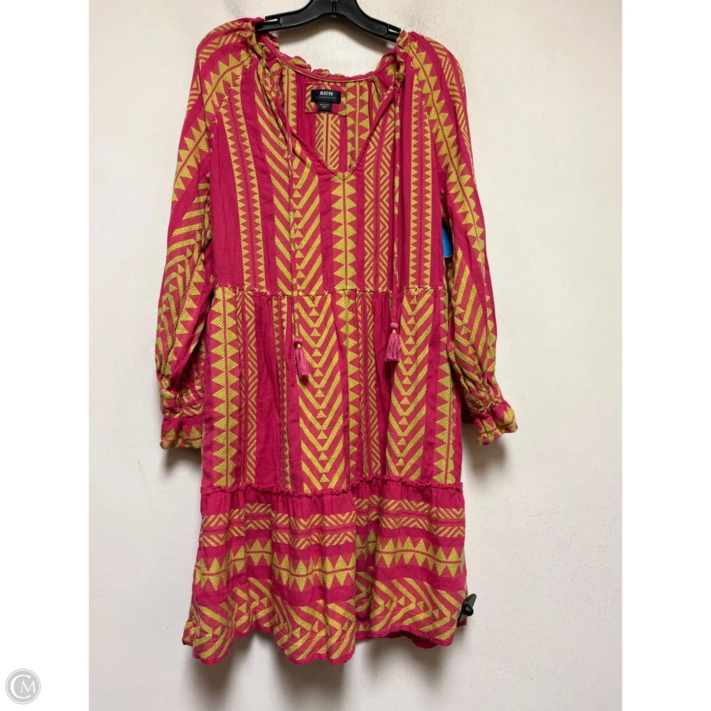 Dress Casual Short By Maeve In Pink & Yellow, Size: M