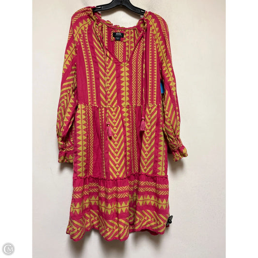Dress Casual Short By Maeve In Pink & Yellow, Size: M