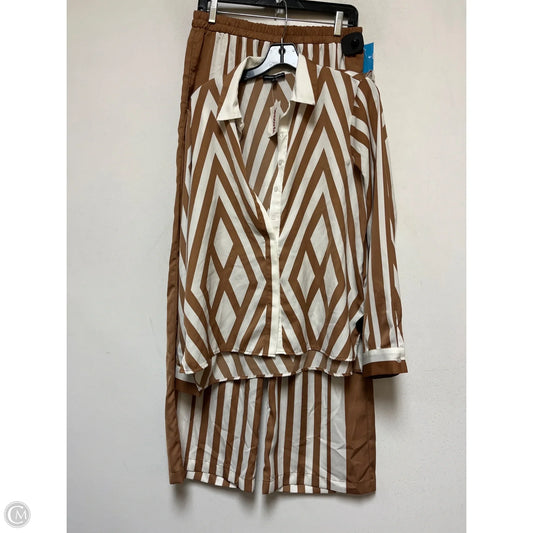 Pants Set 2pc By Modern Works In Striped Pattern, Size: M