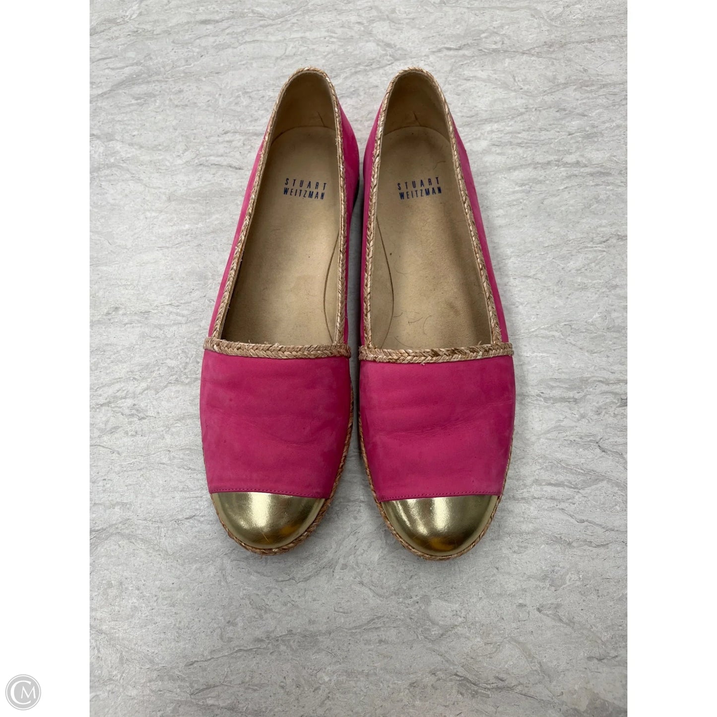 Shoes Designer By Stuart Weitzman In Gold & Pink, Size: 9