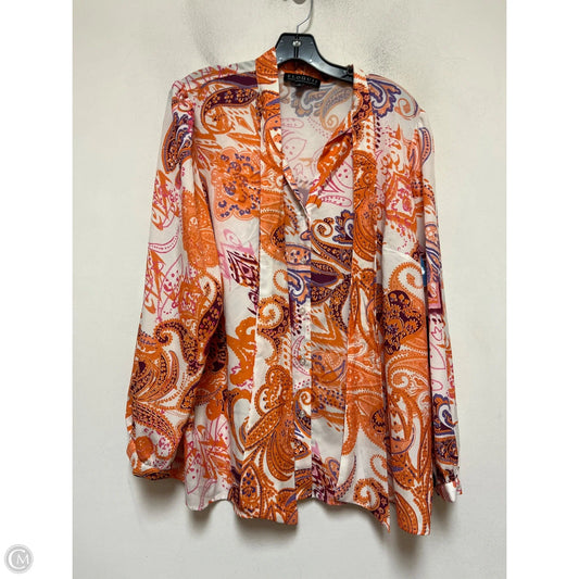 Top Long Sleeve By Eloquii In Paisley Print, Size: Xxl