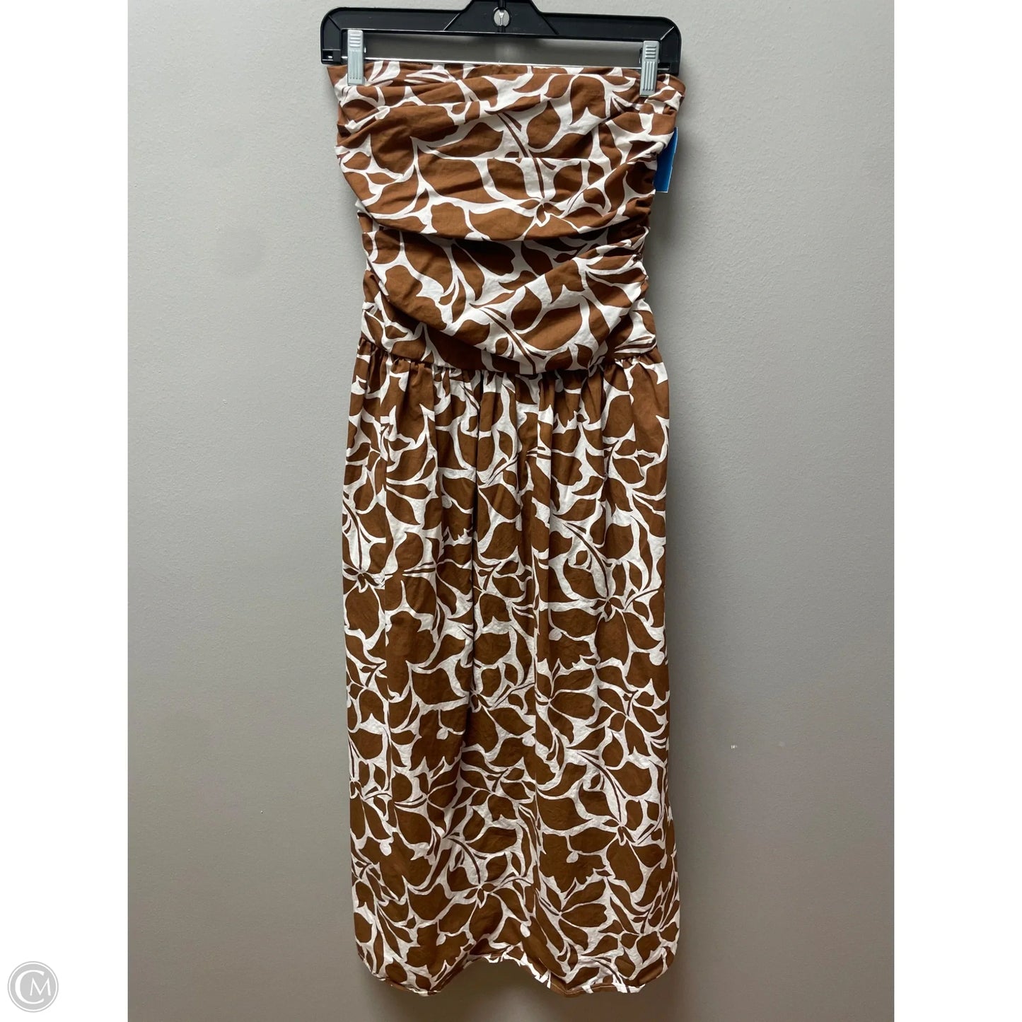 Dress Casual Midi By Clothes Mentor In Brown & White, Size: Xs