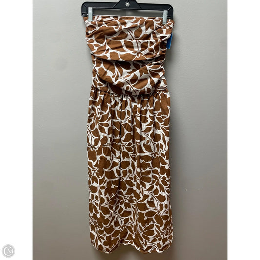 Dress Casual Midi By Clothes Mentor In Brown & White, Size: Xs