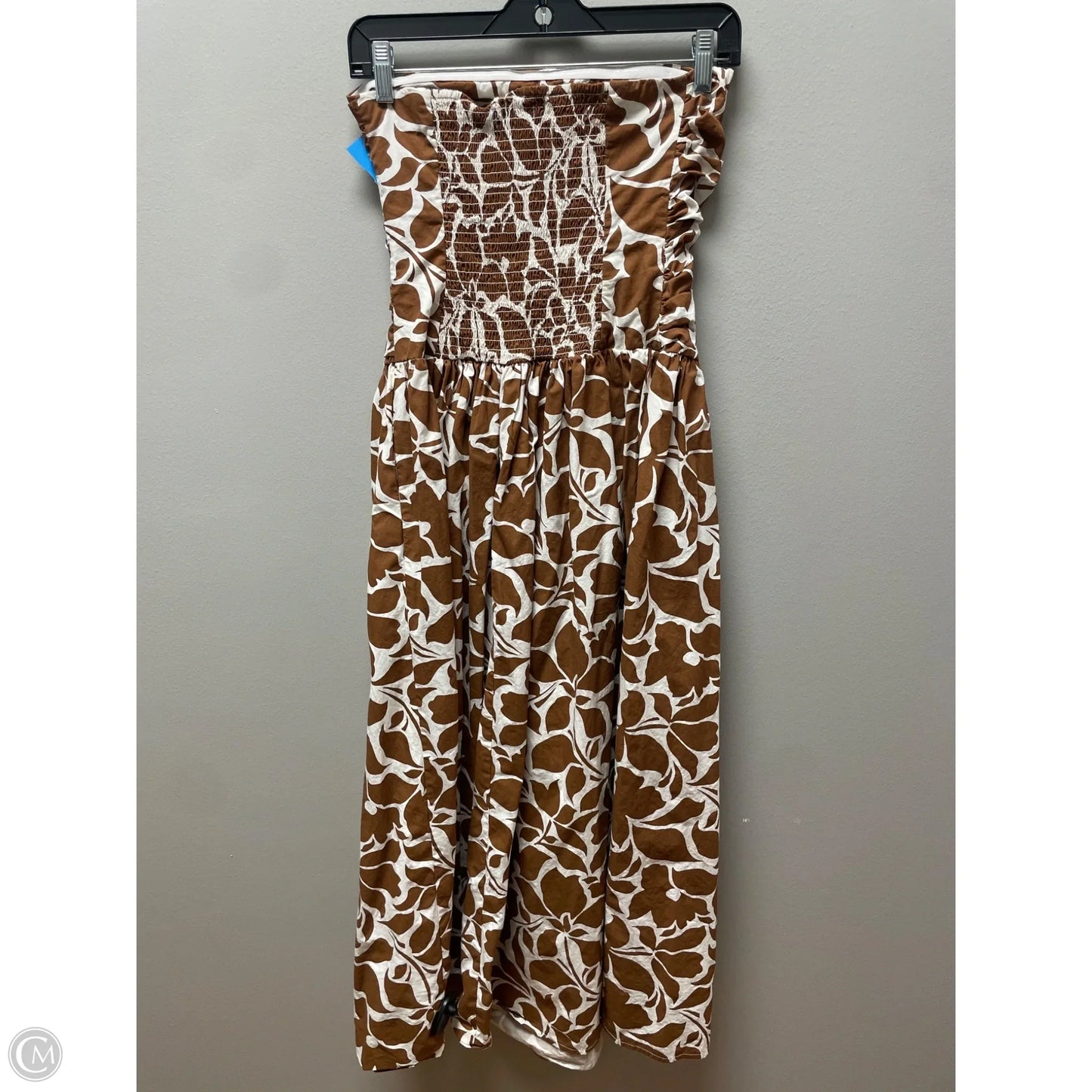 Dress Casual Midi By Clothes Mentor In Brown & White, Size: Xs