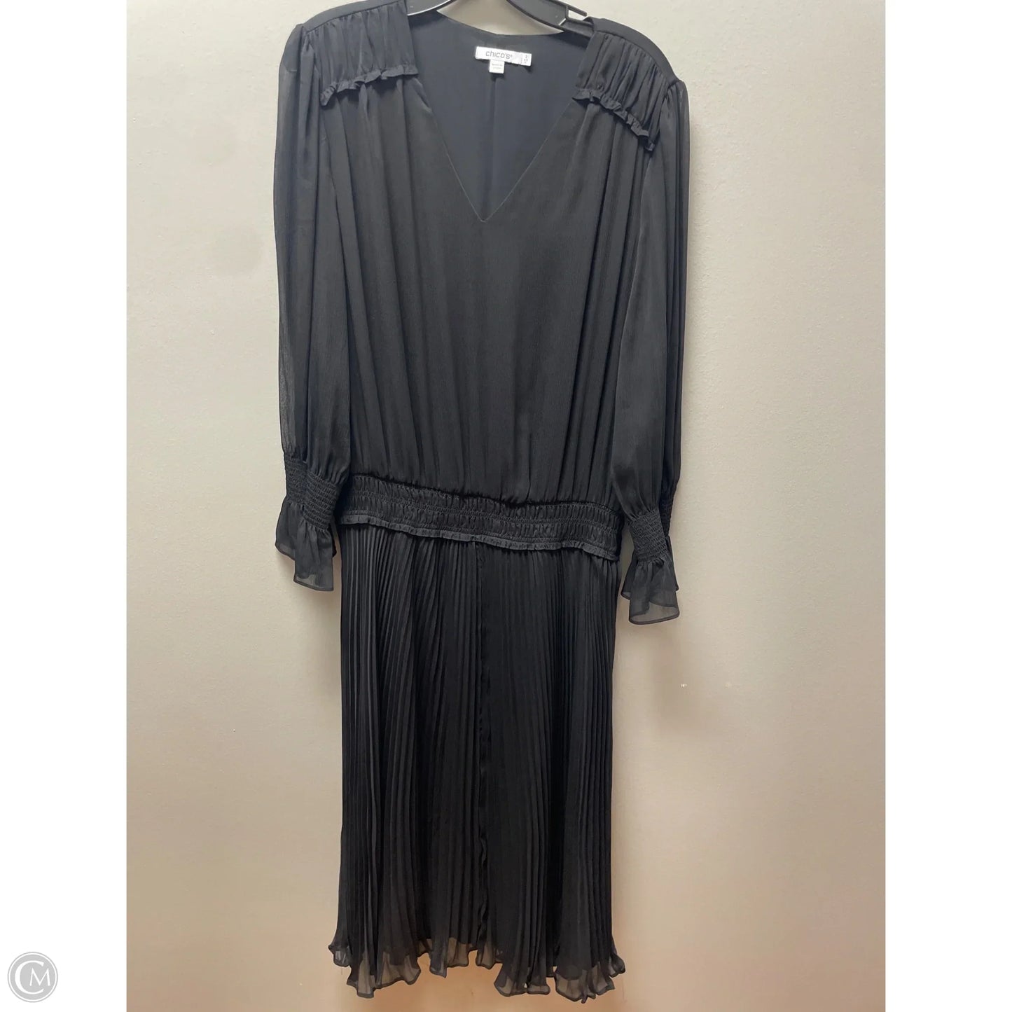 Dress Casual Midi By Chicos In Black, Size: L