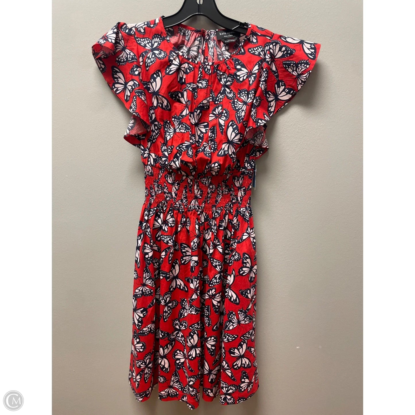 Dress Designer By Kate Spade In Black & Red, Size: Xs