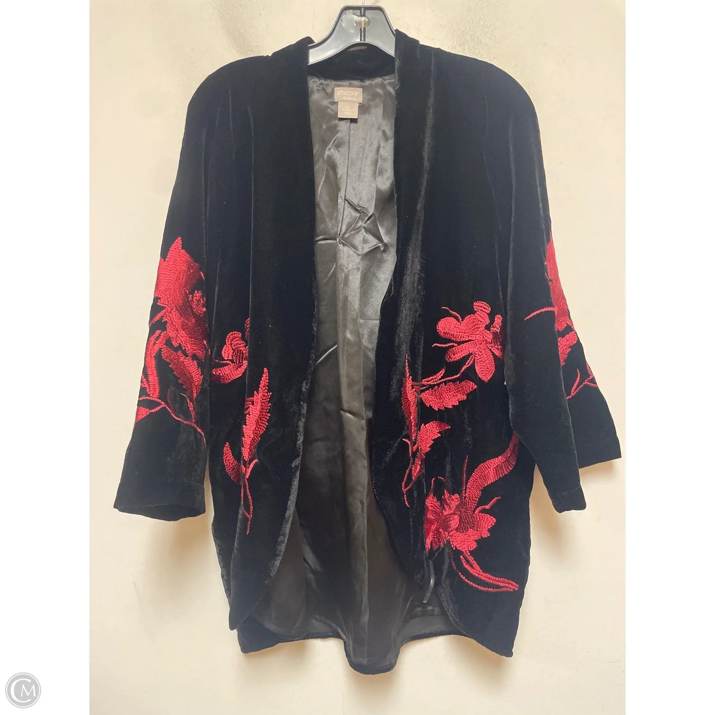 Jacket Other By Chicos In Black & Red, Size: S