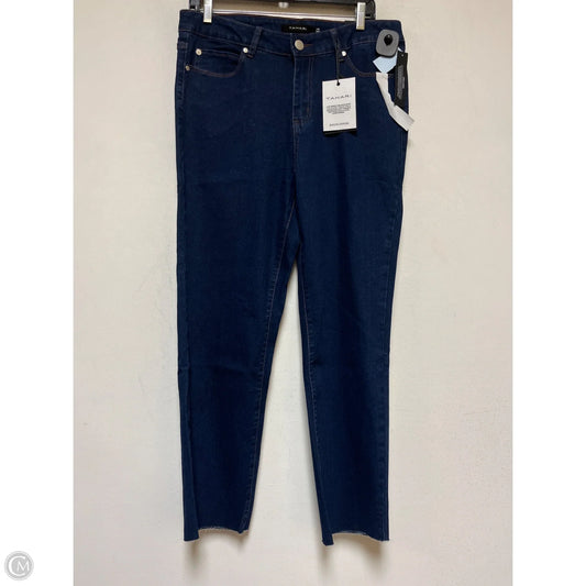 Jeans Straight By Tahari In Blue Denim, Size: 14
