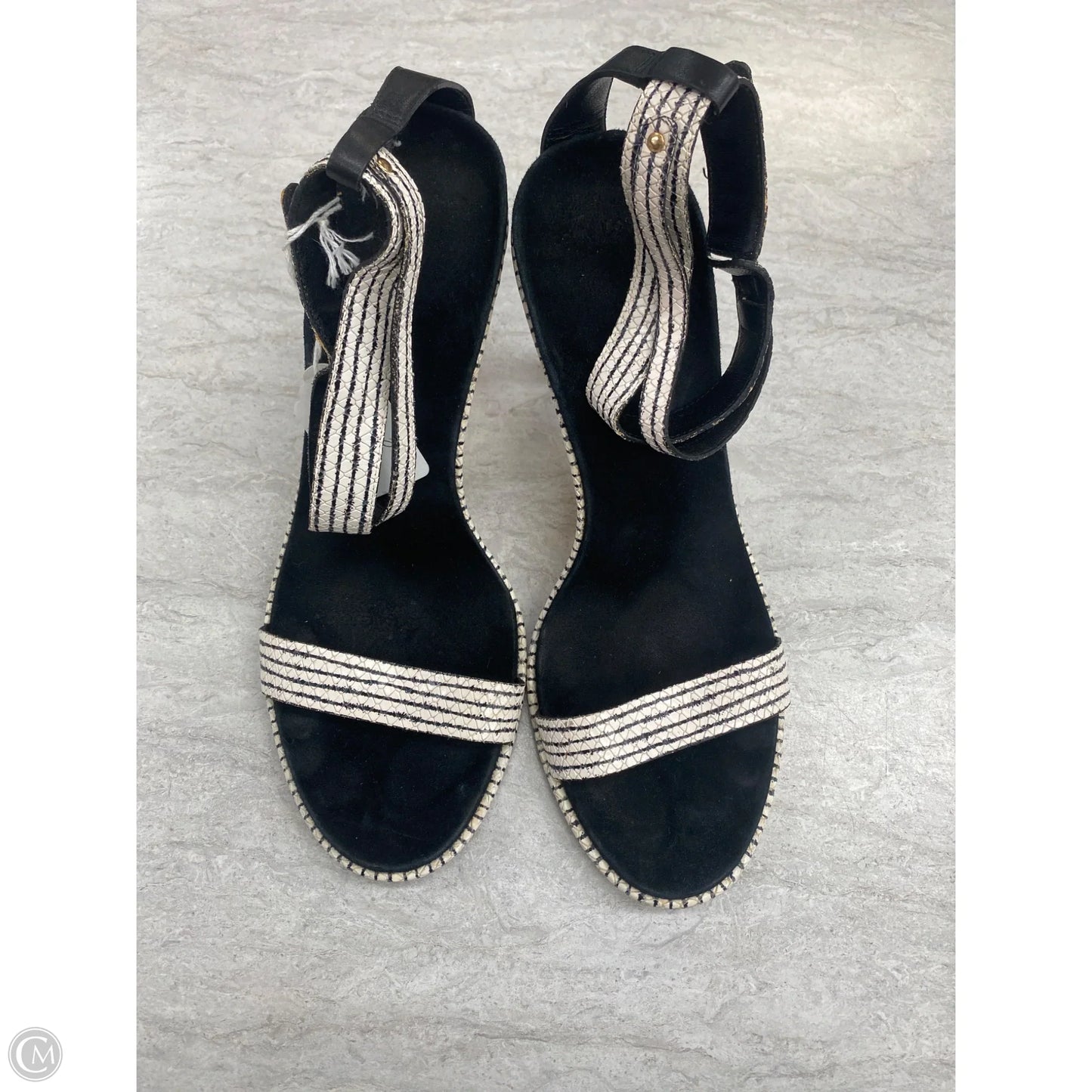 Sandals Heels Stiletto By Cole-haan In Black & Cream, Size: 10.5