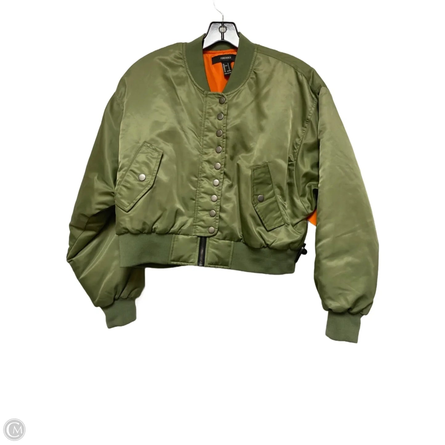 Jacket Puffer & Quilted By Forever 21 In Green, Size: S
