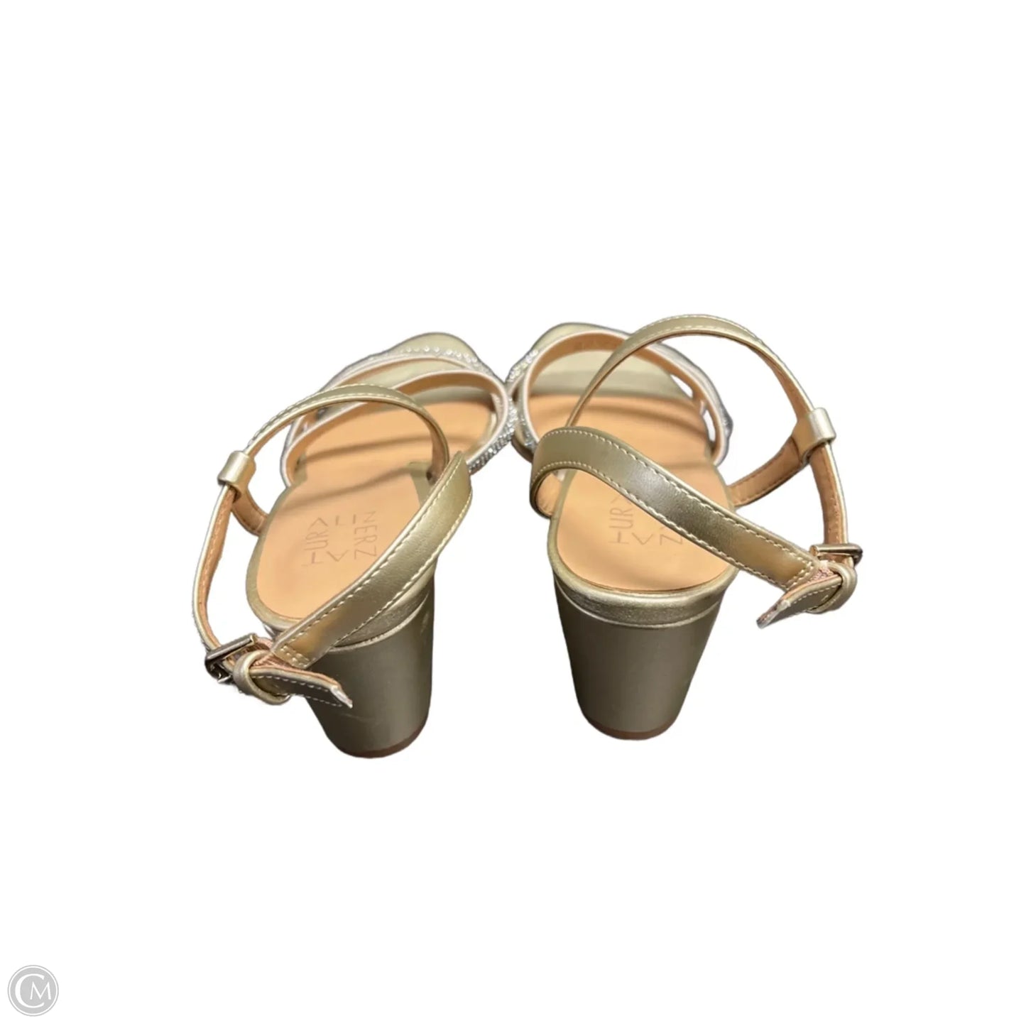 Sandals Heels Block By Naturalizer In Gold, Size: 9