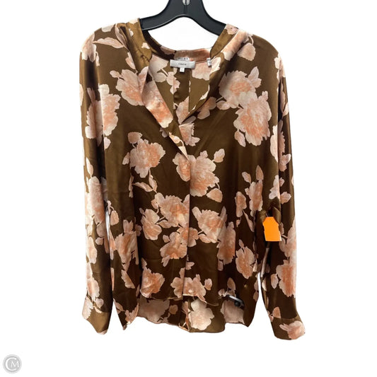 Top Long Sleeve By Vince In Floral Print, Size: S