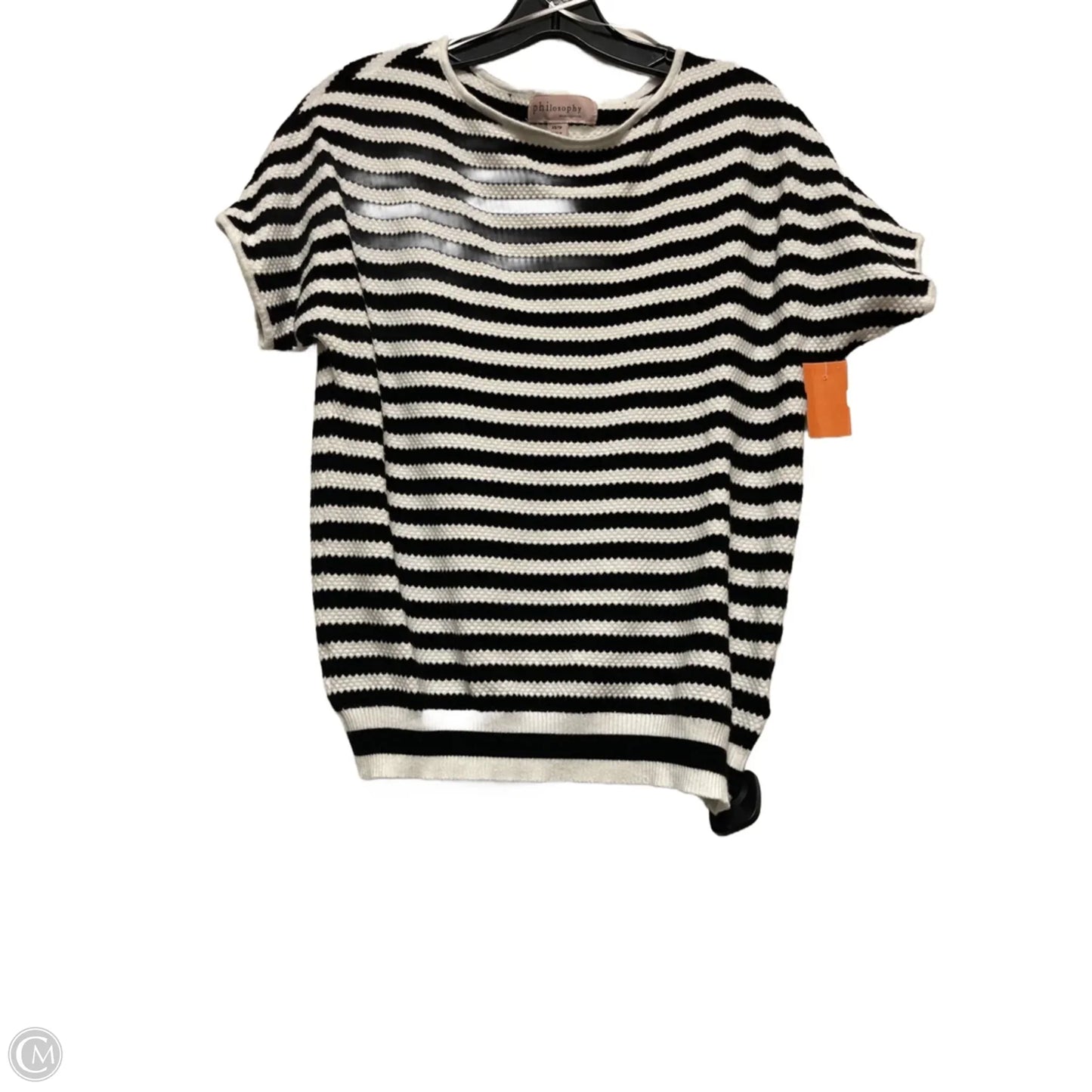 Top Short Sleeve By Philosophy In Black & White, Size: Xs