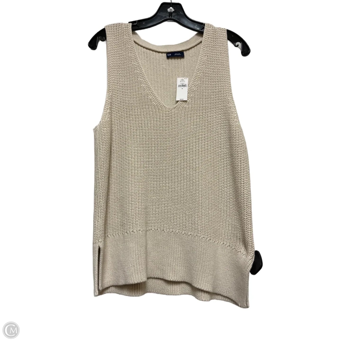 Top Sleeveless By Gap In Tan, Size: M