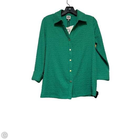 Top Long Sleeve By Anne Klein In Green, Size: S