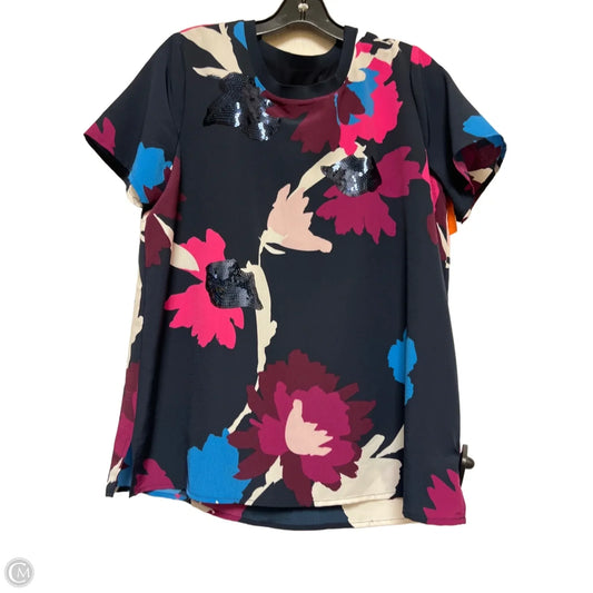 Top Short Sleeve By Dkny In Floral Print, Size: M