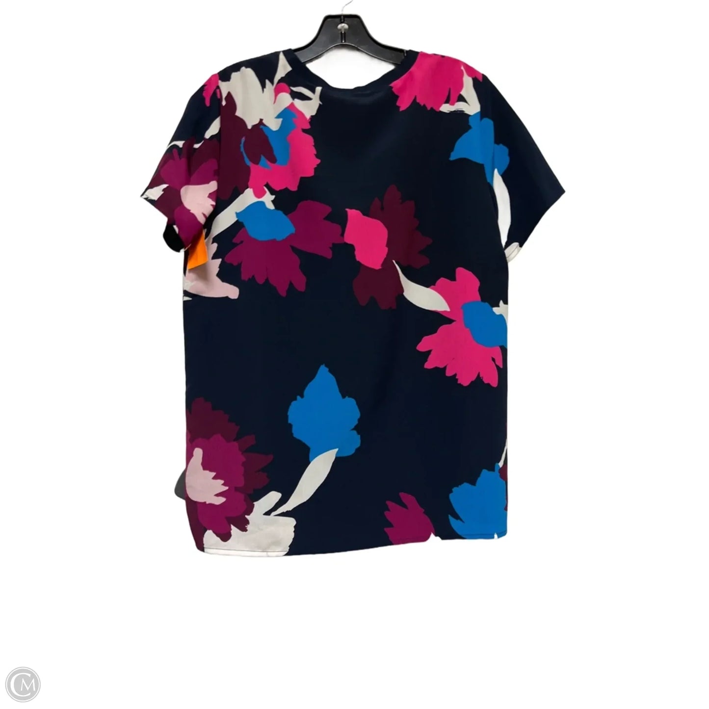 Top Short Sleeve By Dkny In Floral Print, Size: M