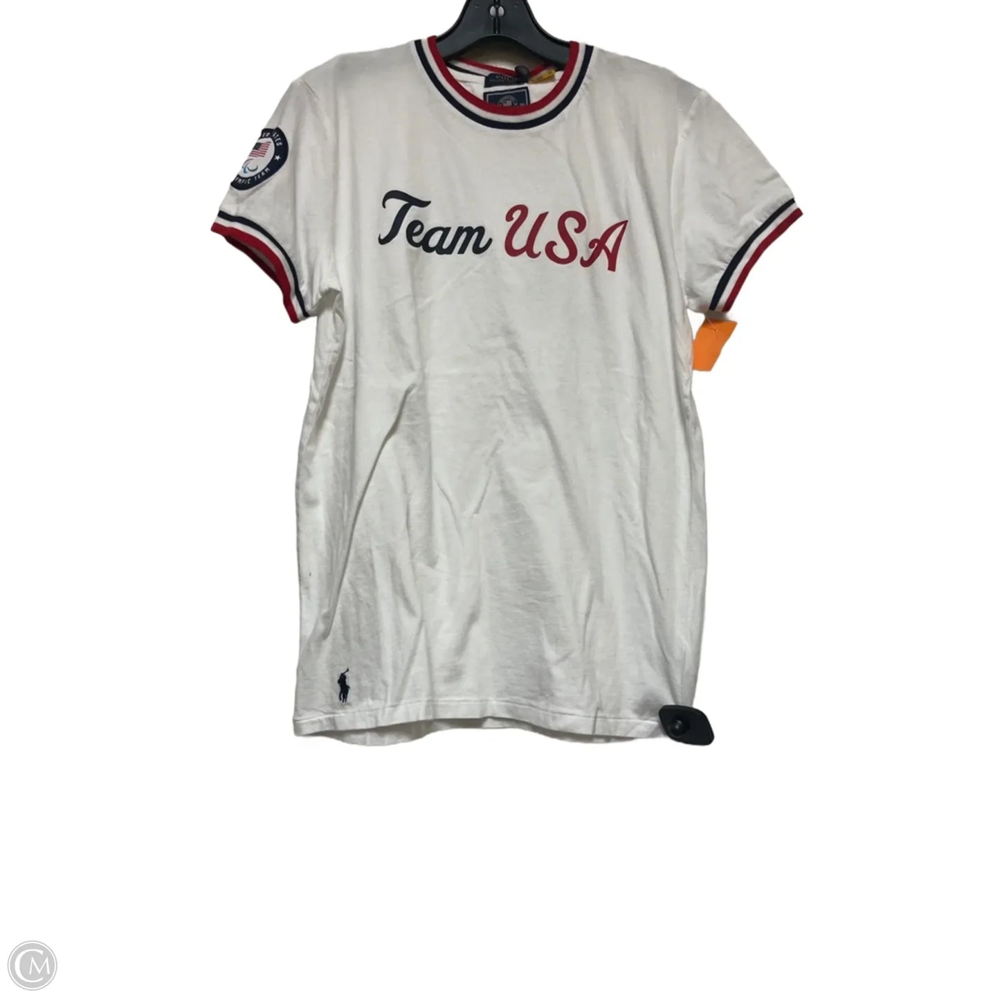 Top Short Sleeve Basic By Polo Ralph Lauren In Blue Red & White, Size: S