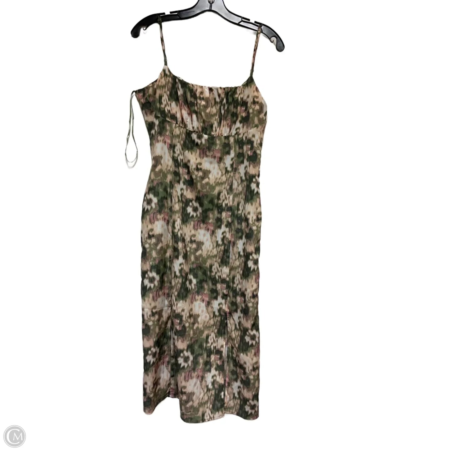 Dress Casual Midi By Chelsea 28 In Green & Pink, Size: S
