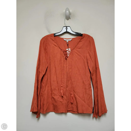 Top Long Sleeve By Cupcakes And Cashmere In Orange, Size: Xs