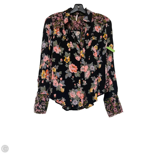 Top Long Sleeve By Free People In Floral Print, Size: Xs