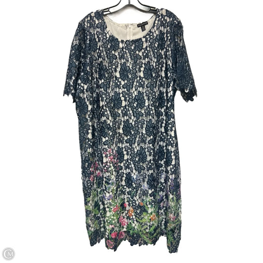 Dress Casual Short By Nina Leonard In Floral Print, Size: 3x