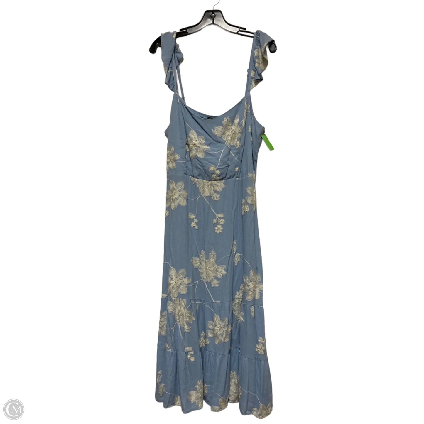 Dress Casual Midi By Lily Rose In Blue & Cream, Size: Xxl