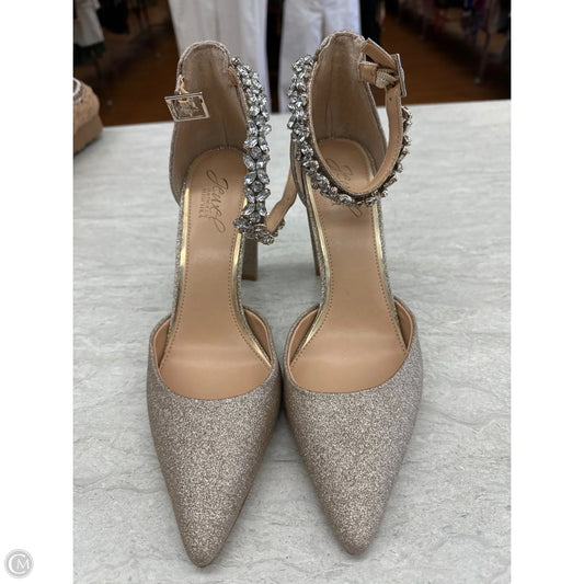 Shoes Heels Block By Badgley Mischka In Gold, Size: 7.5