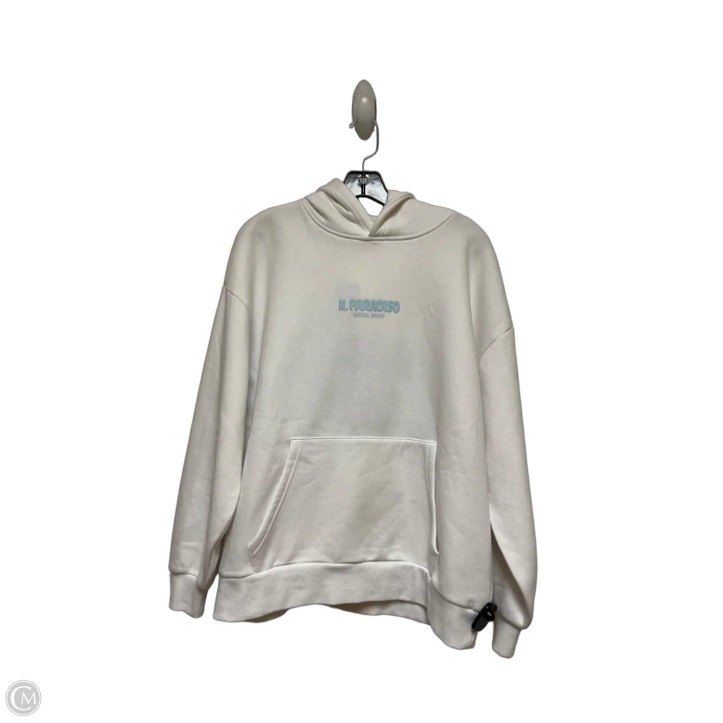Sweatshirt Hoodie By Clothes Mentor In White, Size: L