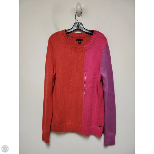 Sweater By Tommy Hilfiger In Pink & Red, Size: Xl