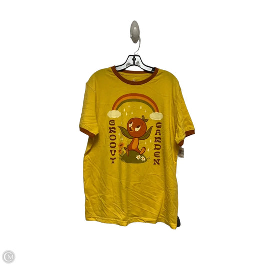 Top Short Sleeve Basic By Disney Store In Yellow, Size: M